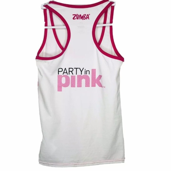 Zumba Fitness Breast Cancer Awareness Tank top S white and pink - Picture 5 of 5